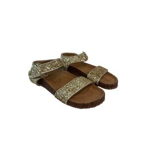 NWOT J. Crew Crewcuts Cork Sole Glitter Strap Sandals, 12